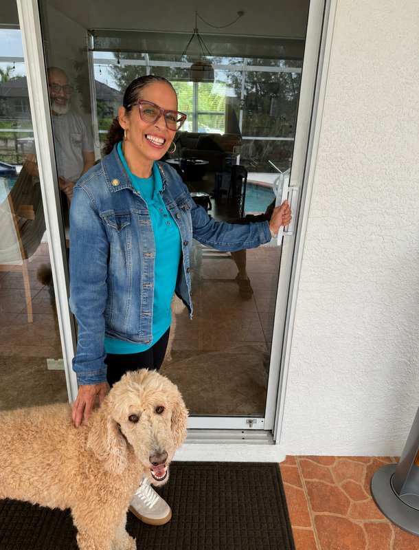 opening sliding glass door